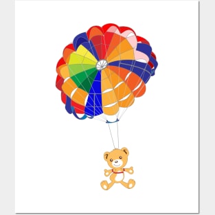 Parachuting Hug Hug Bear Posters and Art